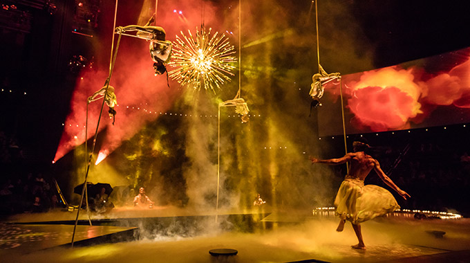 Cirque du Soleil performers during a performance